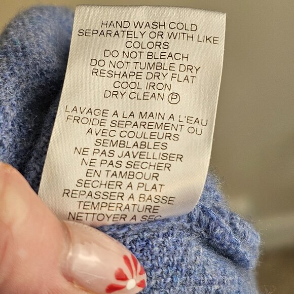 Bianco&Blu Cashmere and Wool Blend Light Blue Sweater Sz L - Picture 8 of 9